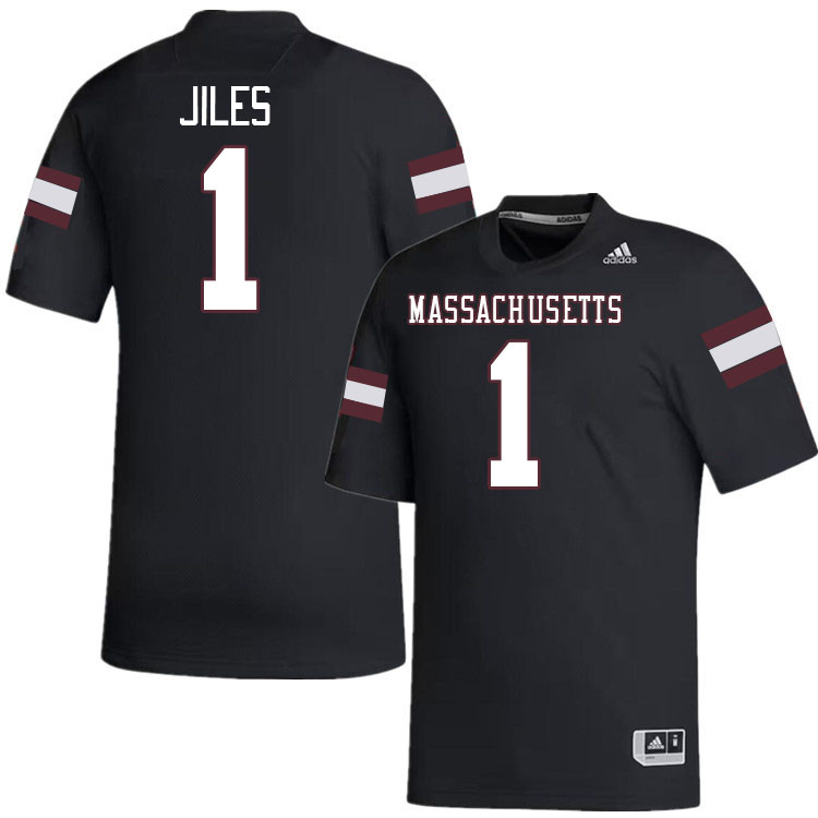 Massachusetts Minutemen #1 Arsheen Jiles College Football Jerseys Stitched-Black